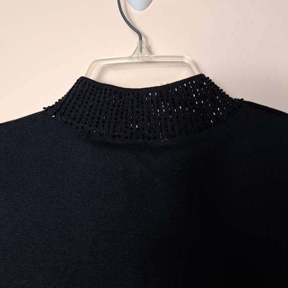 VTG John Roberts beaded sleeveless mock neck sweater, size 12, Silk blend - Picture 7 of 10